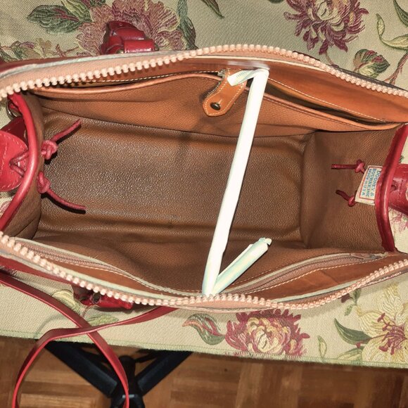 SOLD! Dooney & Bourke Red Leather Satchel Vintage All Weather Leather - Picture 11 of 16